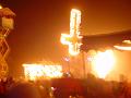Upside-down cross on burn night